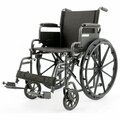 Global Industrial Wheelchair, 20inW Seat, Flip Back Arms, Swing-Away Footrests, Black 695985